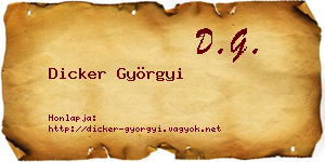 Dicker Györgyi névjegykártya